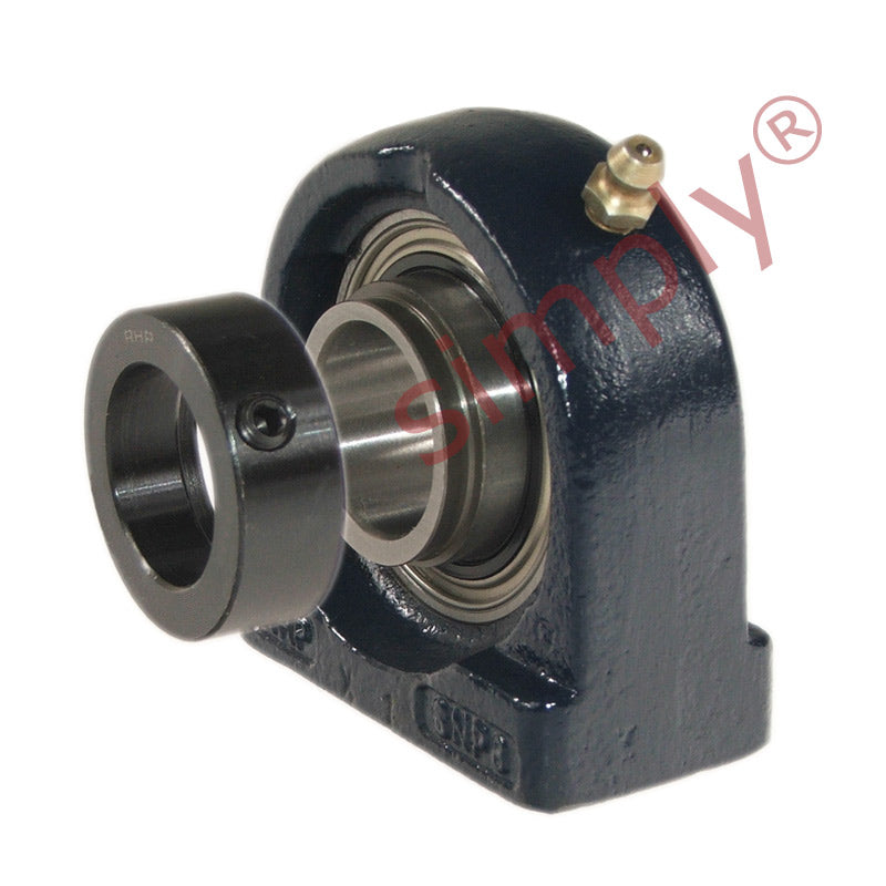 RHP SNP2-3/8DEC Threaded Base Small Footprint Pillow / Plummer Block and 2-3/8 inch Bore Full Width Collar Insert