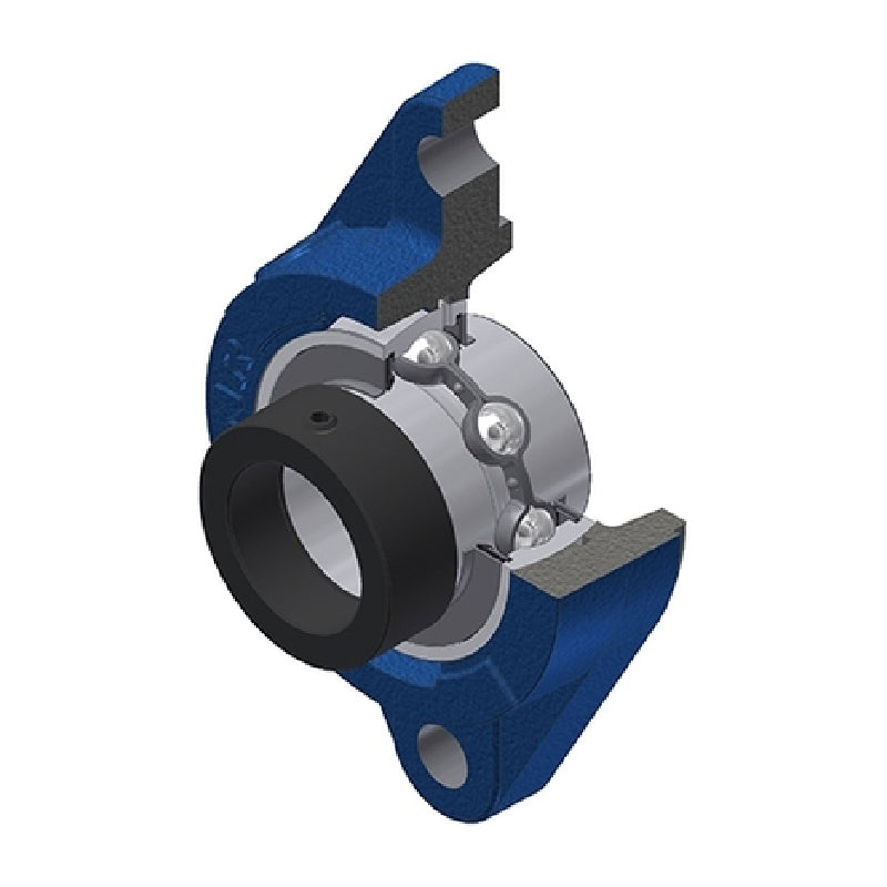 SNR EXFLZ207 Metric Two Bolt Cast Iron Oval Housing with 35mm Bore Eccentric Collar Insert - Allow 2-3 Days