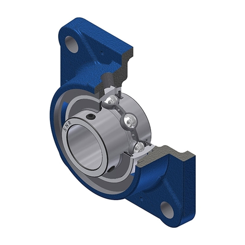 SNR UCFE210-31N Imperial Four Bolt Square Cast Iron Flange Housing with 1-15/16 inch Bore Insert - Allow 2-3 Days