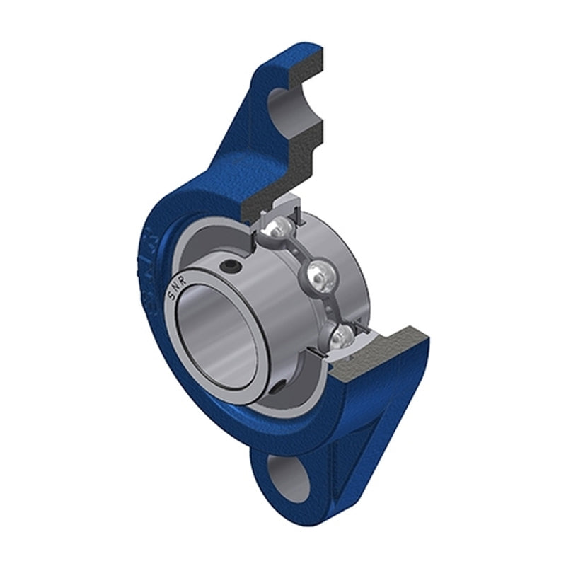SNR UCFL212-36N Imperial Two Bolt Oval Cast Iron Flange Housing with 2-1/4 inch Bore Insert - Allow 2-3 Days