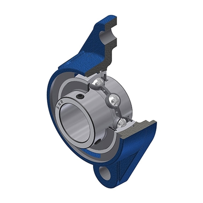 SNR UCFLE201-08N Imperial Two Bolt Oval Cast Iron Flange Housing with 1/2 inch Bore Insert - Allow 2-3 Days