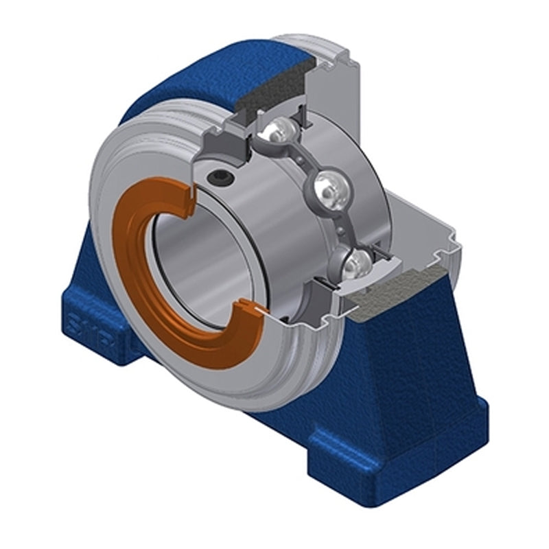 SNR UCPAE209CO Threaded Base Small Footprint Metric Pillow / Plummer Block Housing Supplied with 45mm Bore Insert with Narrow Steel Plate Cover - Open Version - Allow 2-3 Days