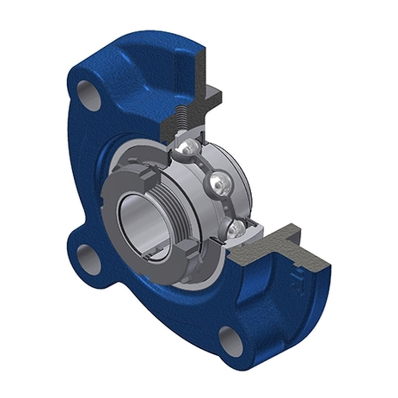 SNR UKFC210H Metric Four Bolt Cast Iron Round Flanged Housing Insert and Adaptor Sleeve Fits 45mm Shaft - Allow 2-3 Days