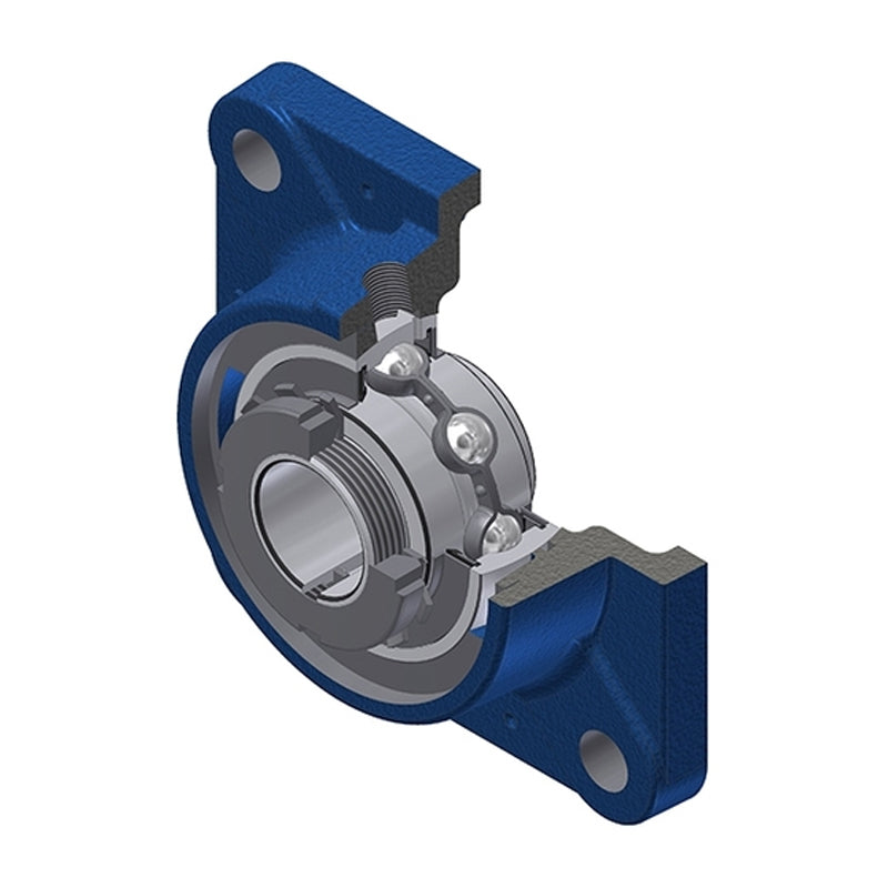 SNR UKFE213HN Metric Four Bolt Square Cast Iron Flange Housing Insert and Adaptor Sleeve Fits 60mm Shaft - Allow 2-3 Days