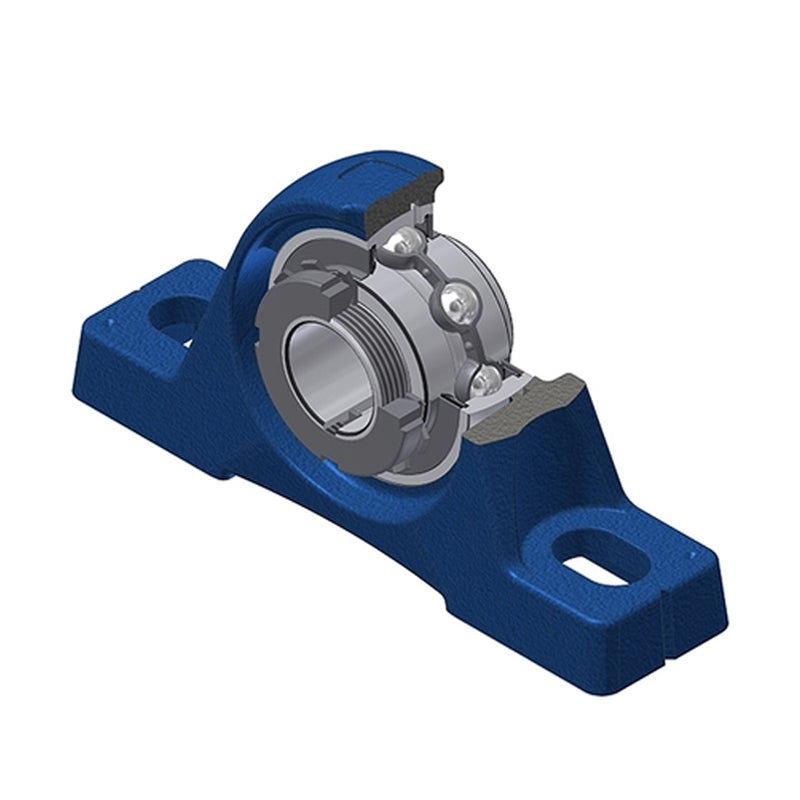 SNR UKPE208H Metric Cast Iron Two Bolt Pillow / Plummer Block Housing Insert and Adaptor Fits 35mm Shaft - Allow 2-3 Days