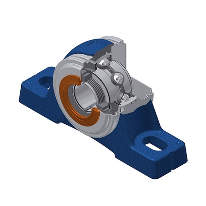 SNR UKPE211HCC Metric Cast Iron Two Bolt Pillow / Plummer Block Housing Insert and Adaptor Fits 50mm Shaft - Allow 2-3 Days
