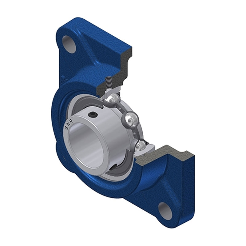 SNR USF201-08 Imperial Four Bolt Square Cast Iron Flange Housing with 1/2 inch Bore Insert - Allow 2-3 Days