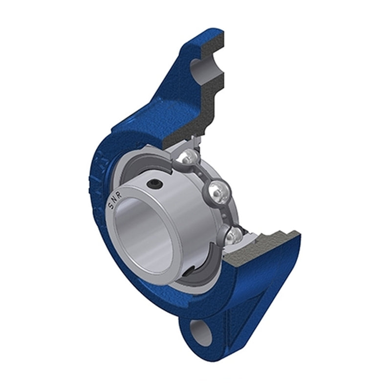 SNR USFLE210 Metric Two Bolt Oval Cast Iron Flange Housing with 50mm Bore Insert - Allow 2-3 Days