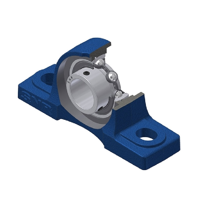 SNR USP210N Metric Cast Iron Two Bolt Pillow / Plummer Block Housing with 50mm Bore Insert - Allow 2-3 Days