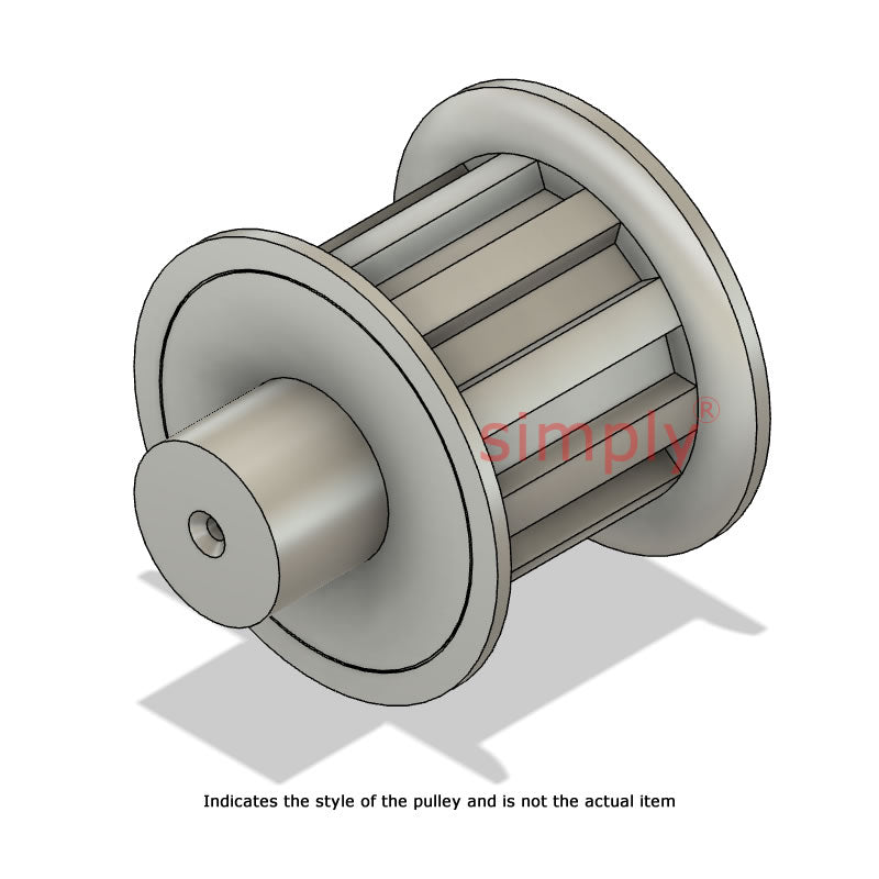 Aluminium Centre Drilled AT5 Timing Pulley with Flanges 5mm Pitch 12 Tooth for 10mm Wide Belts