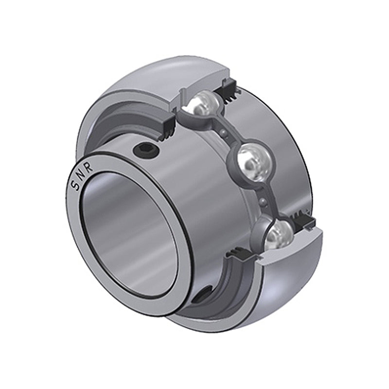 SNR UC320-64G2L3 Imperial Full Width Spherical Outer Bearing Insert 4 inch Bore 215mm Outside Diameter with Grub Screws and Triple Lip Seals - Allow 2-3 Days