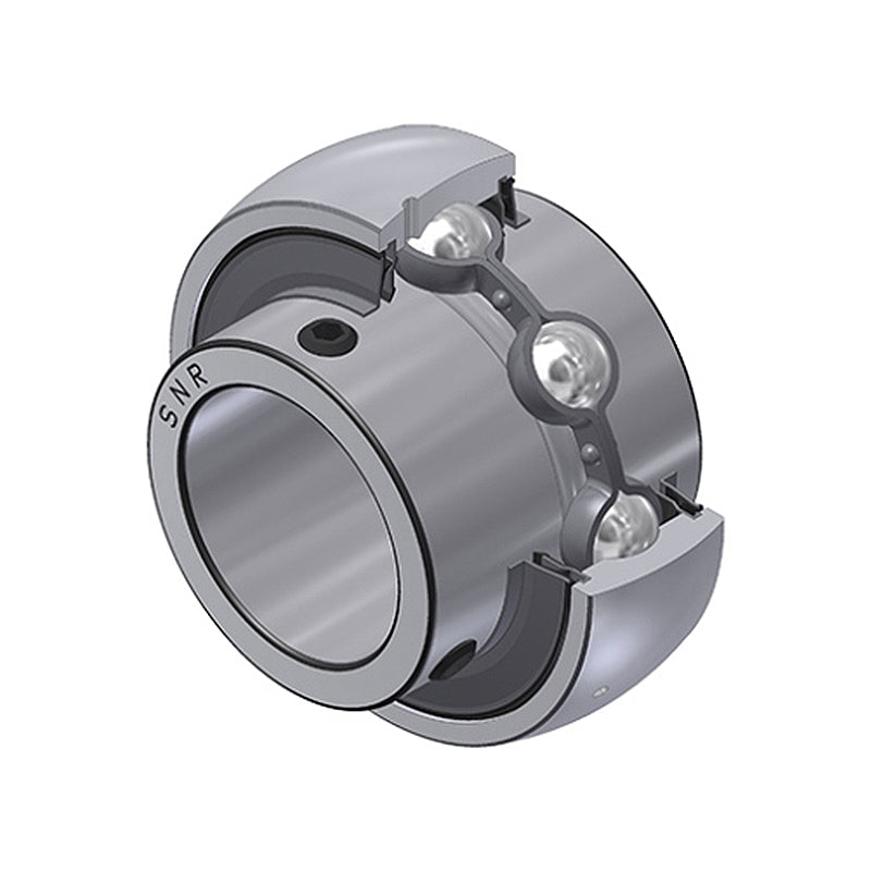 SNR UC202-10G2L4 Imperial Full Width Spherical Outer Bearing Insert 5/8 inch Bore 47mm Outside Diameter with Grub Screws and Multi Lip Seals - Allow 2-3 Days