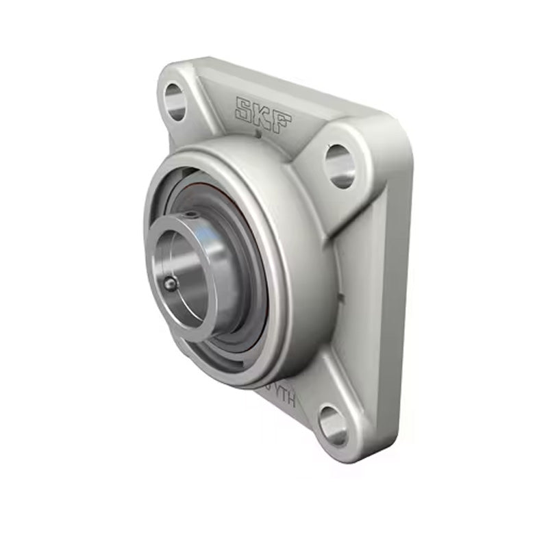 SUCFPL202 Metric Four Bolt Square Thermo Plastic Flange Housing with 15mm Bore Stainless Insert