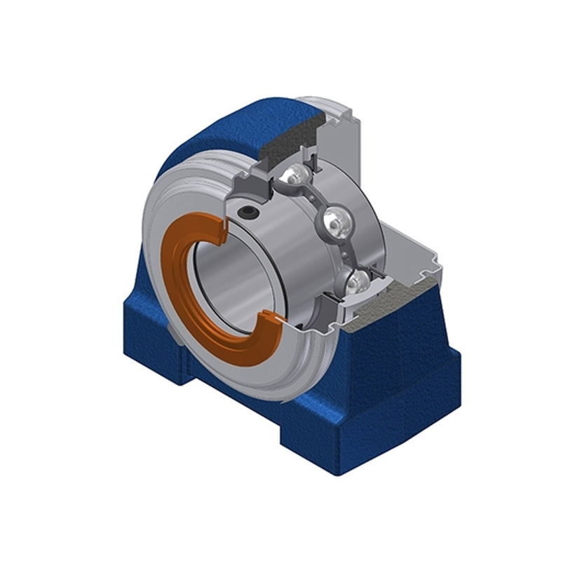 SNR UKPG205HCO Metric Cast Iron Two Bolt Pillow / Plummer Block Housing with Narrow Steel Plate Cover - Open Version - Insert and Adaptor Sleeve Fits 20mm Shaft - Allow 2-3 Days