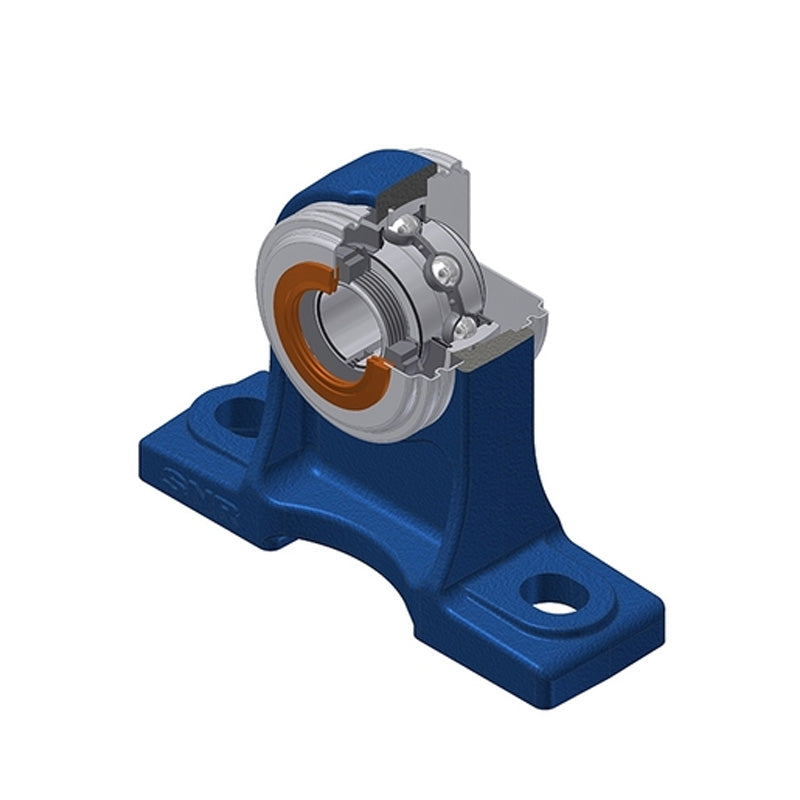 SNR UKPH210HCC Metric Cast Iron High Centre Height Two Bolt Pillow / Plummer Block Housing with Narrow Steel Plate Cover - Closed Version - Insert and Adaptor Sleeve Fits 45mm Shaft - Allow 2-3 Days