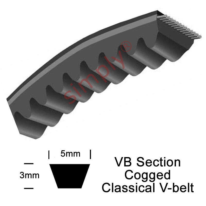 Optibelt VB-5x500-Li Cogged Classical 5mm Wide 3mm Deep V-Belt